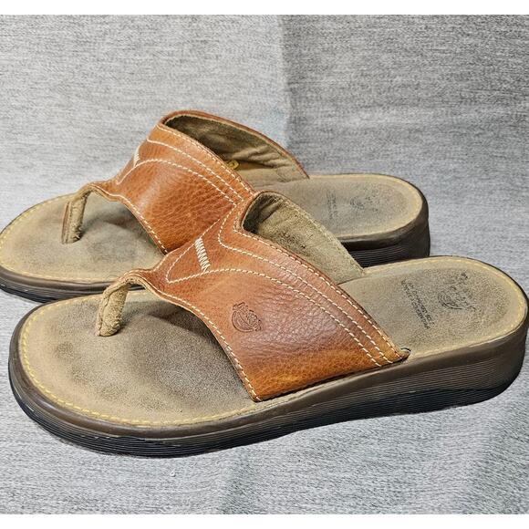 Y2K Dr Martens Men’s Brown Leather Thong Flip Flop Air Cushion Sole Mens Size 6 - Picture 4 of 10